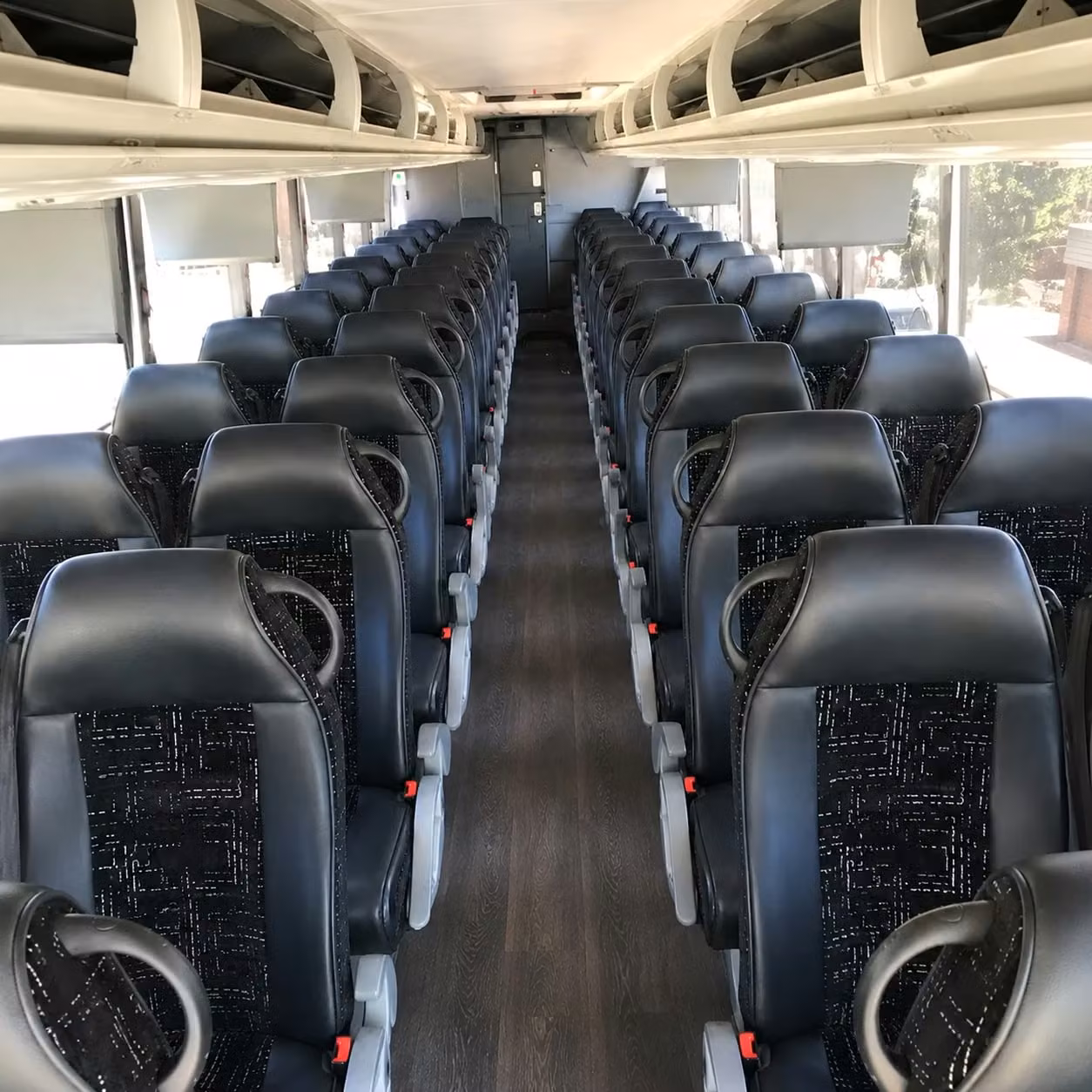 56 passenger charter bus inside
